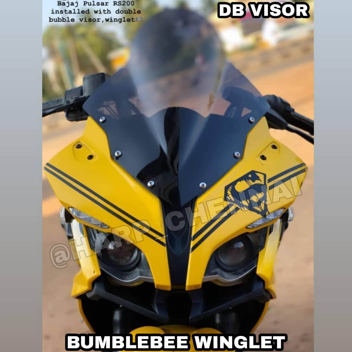 BAJAJ PULSAR RS 200 BUMBLE BEE WINGLET